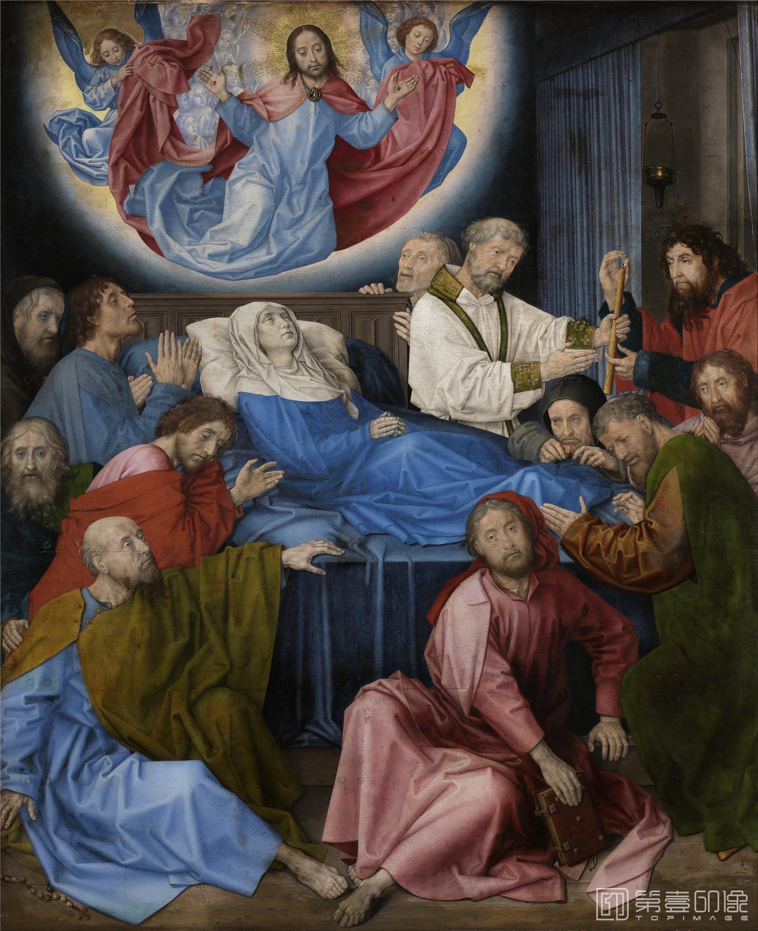 油画-比利时格罗宁格博物馆-Hugo Van der Goes-Death of the Virgin-132